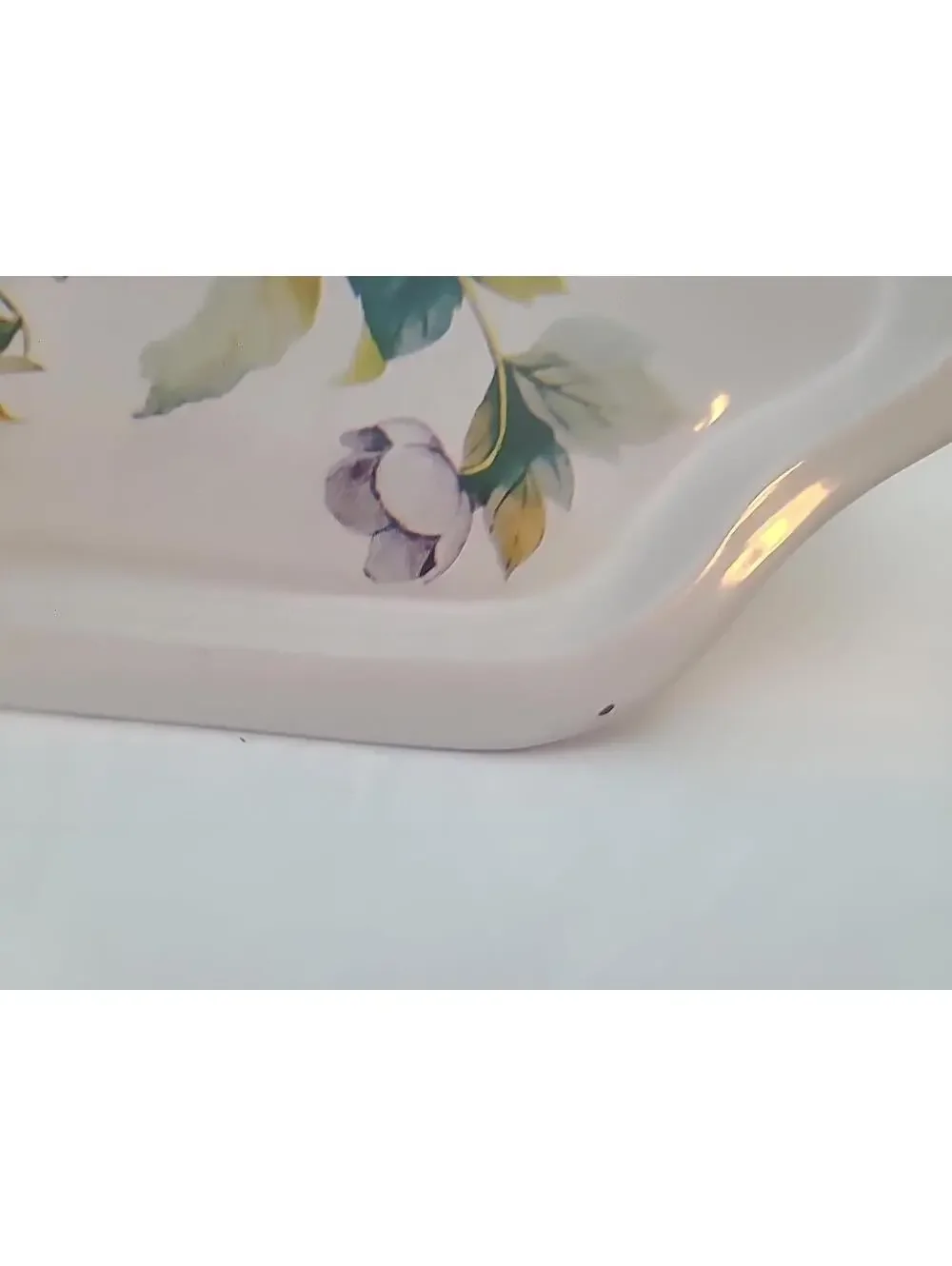 Floral Enamelware Vintage Mini Metal Tray Farmhouse Country Rustic Boho 7.5 Inch